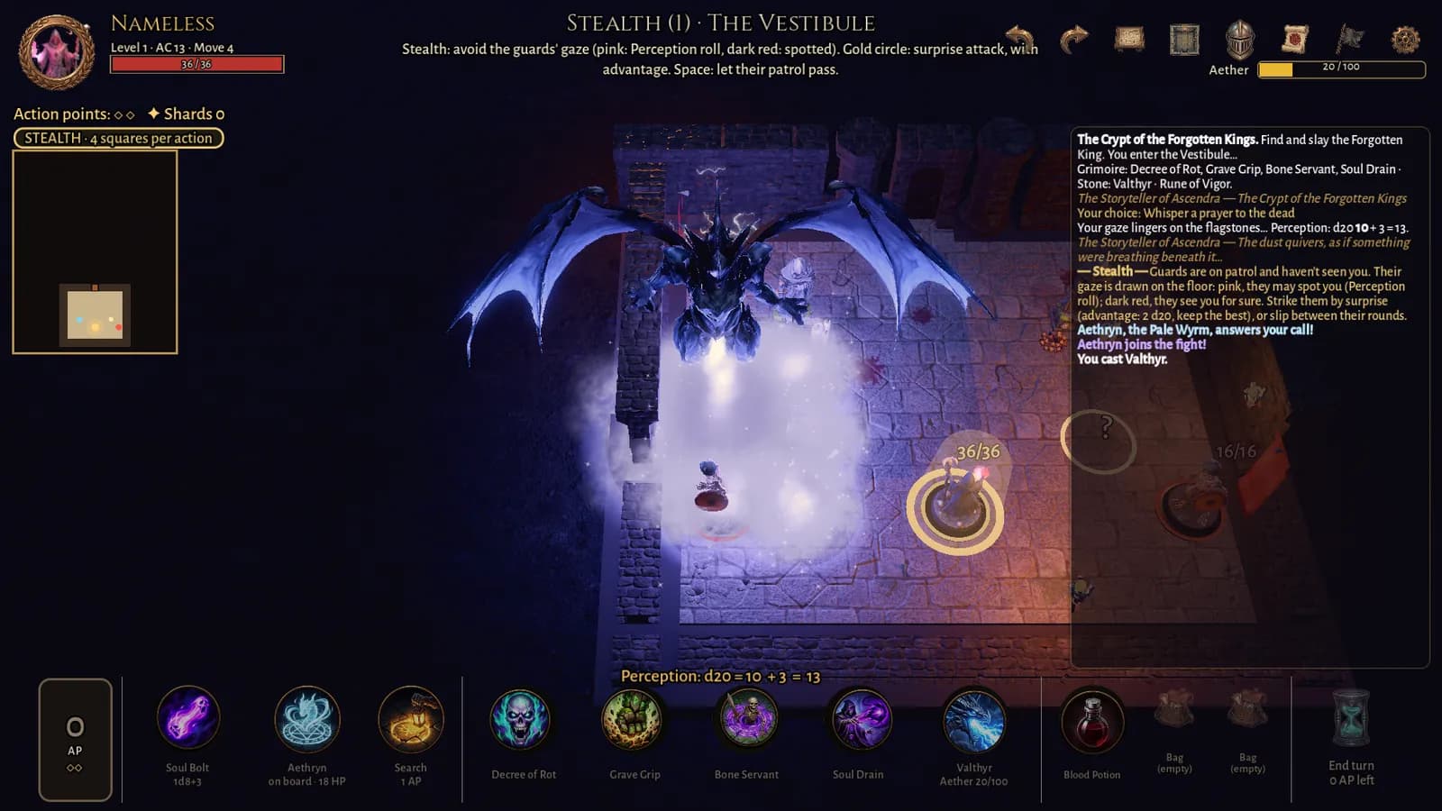 Valthyr, the storm dragon, breathing on the enemies