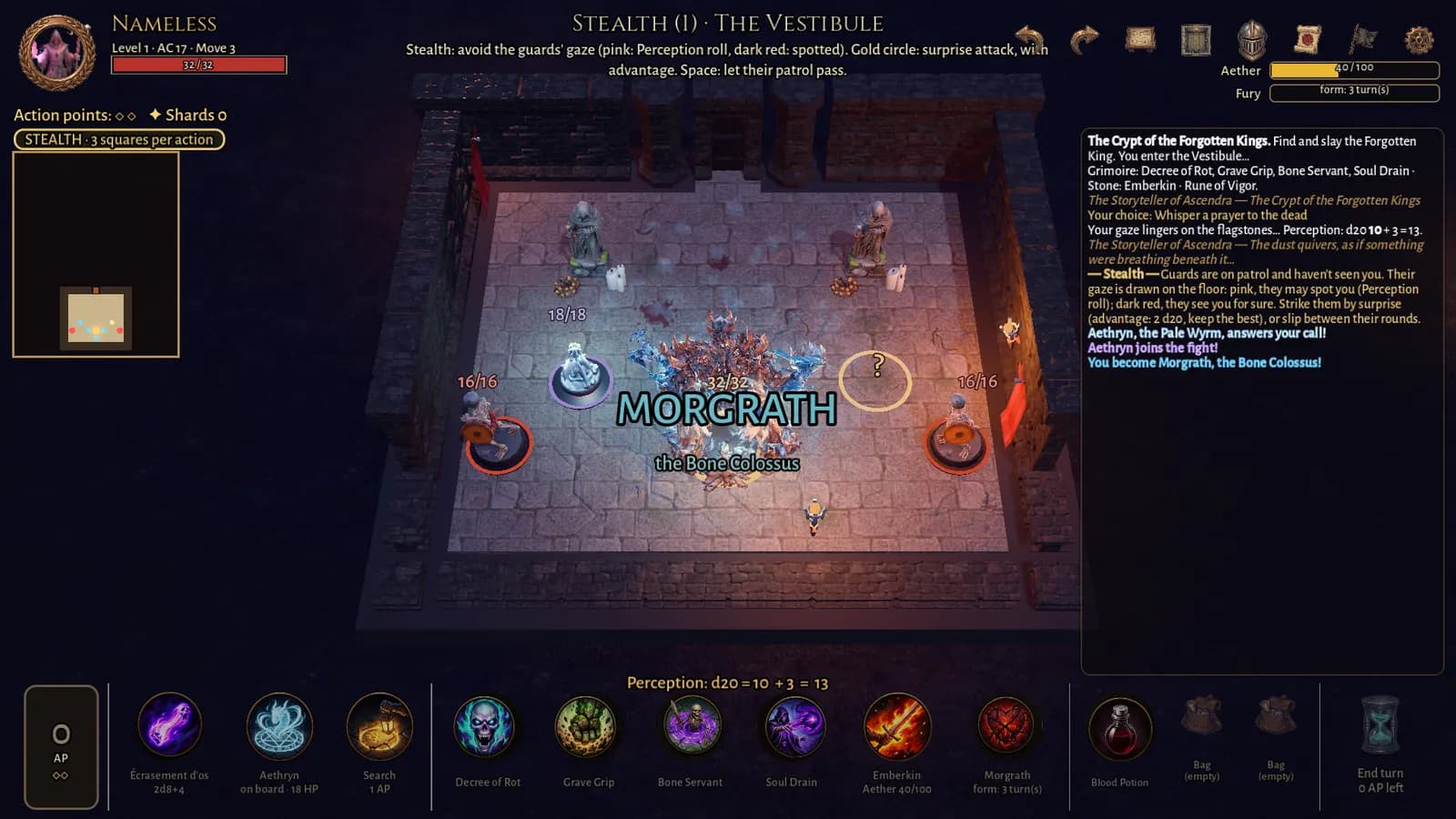 The hero transforming into Morgrath